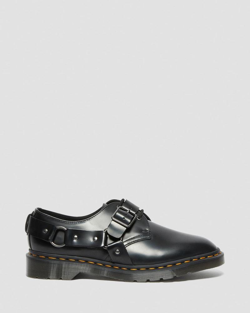 Dr Martens Henree Polished Smooth Leren Schoenen Met Gesp Heren Zwart | NL 235SGL